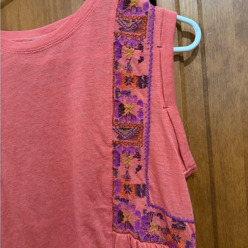NWOT Free People Marcy Sleeveless Embroidered Top Orange XS - Picture 4 of 5